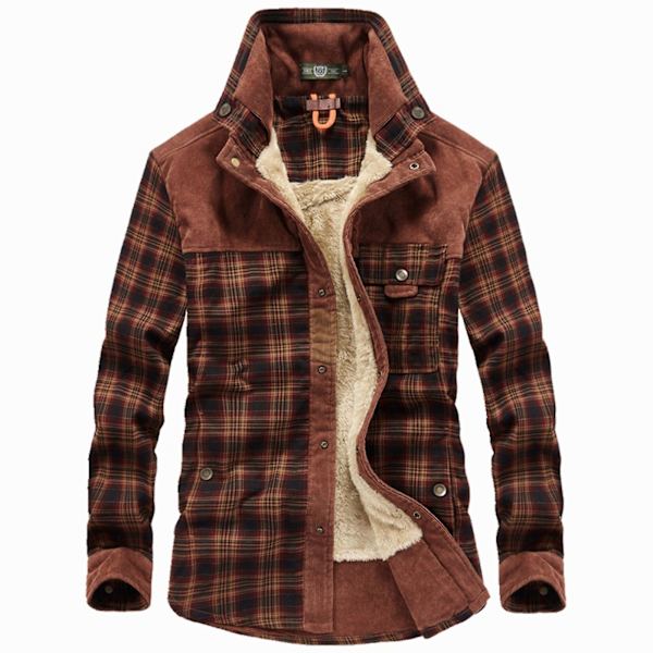 Herr Wanderer Jacka, Overland Flanelljacka, Långärmade Varma Fleece Skjortor Toppar Varma Business Red Coffee Red Coffee