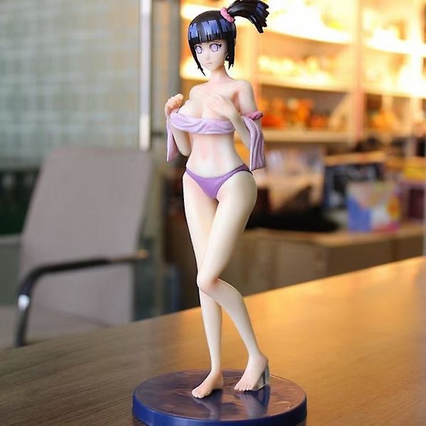 Naruto 25cm Anime Antistress Hyuuga Hinata Baddräkt Badhus Staty PVC Actionfigur Ornament Samlarleksak