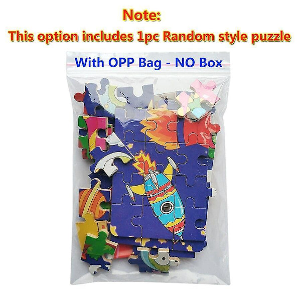 60 bitars träpussel barnleksak tecknad djur träpussel 1 pc random pattern