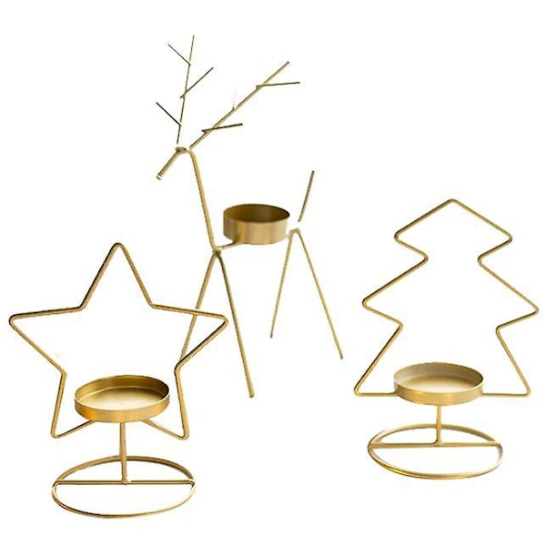 3 stk. Julelysestaker Sett med 3 Lysestaker Diameter Ideell