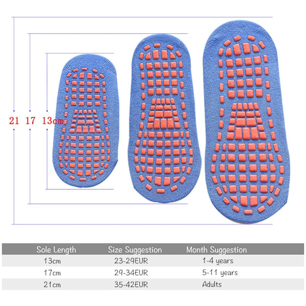 Halkfria Strumpor Förälder-Barn Trampolinstrumpor Bomullsstrumpor Elastiska Sport Ros R 1-4 Years Old Rose Red