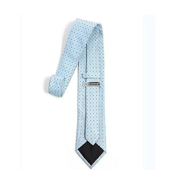 Klassisk Slim Slips for Menn i Ensfarget Design Light Blue