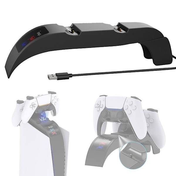 Dubbel snabbladdningsstation för Playstation 5 PS5 spelkontroll trådlös gamepad joystick power dock laddningsstation hot
