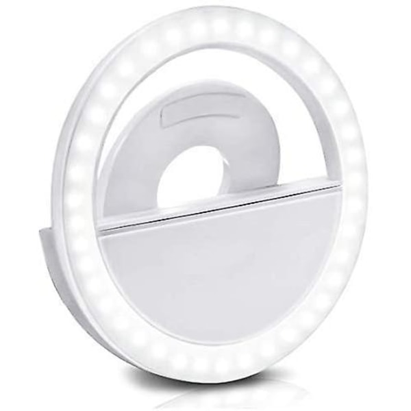 LED-selfievalo, yhteensopiva älypuhelimien kanssa, ladattava selfievaloklipsi, säädettävä rengasvalo