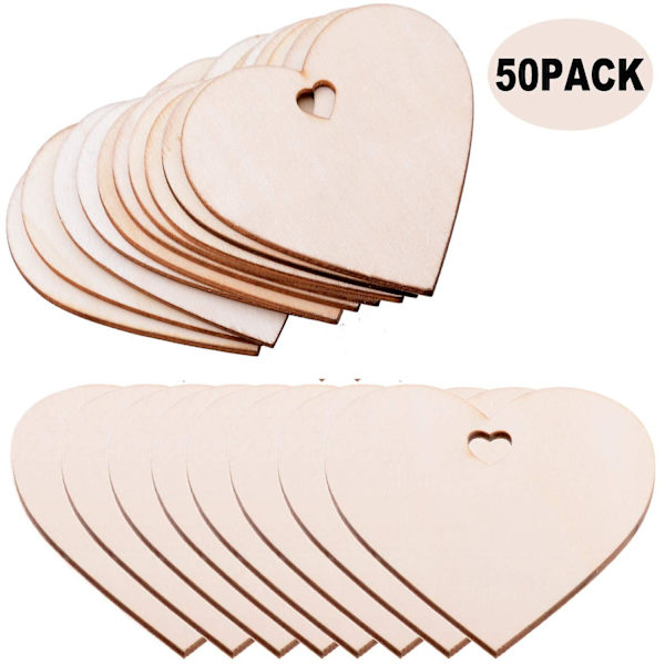 50 st Trähantverk att Måla Julgranshängen Obehandlade Träutskärningar Jul (ängelutskärningar) 50PCS