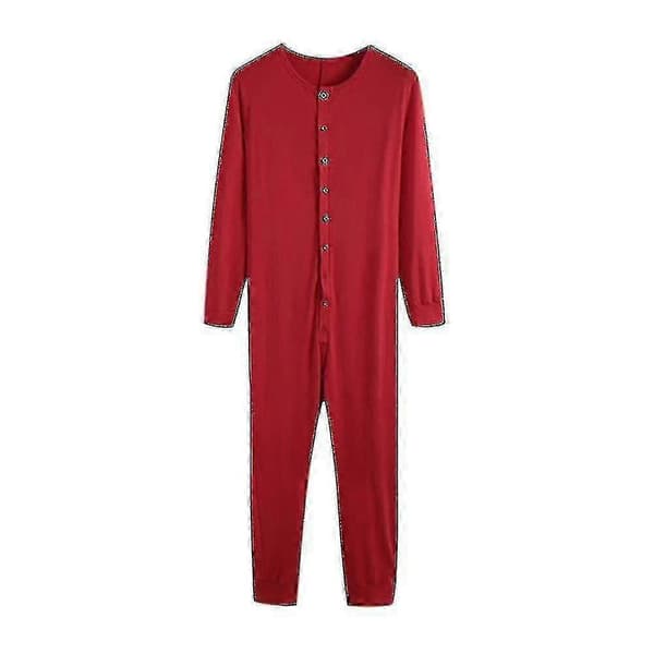 Mænds One Piece Long Johns Natpyjamas g20242138540 Red M