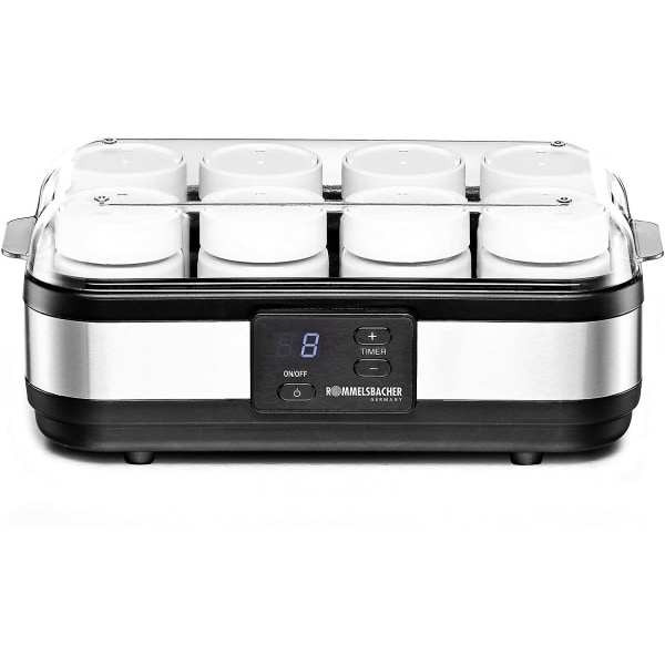 ROMMELSBACHER yoghurtmaskin JG 40 - LCD-skärm, 18 timmars timer, en Stainless steel / black