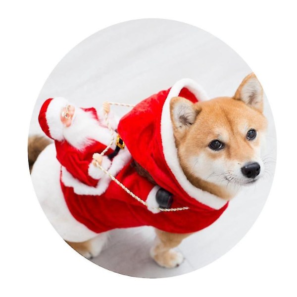 Juldräkt Hundkatt som springer Santa Juloutfit S