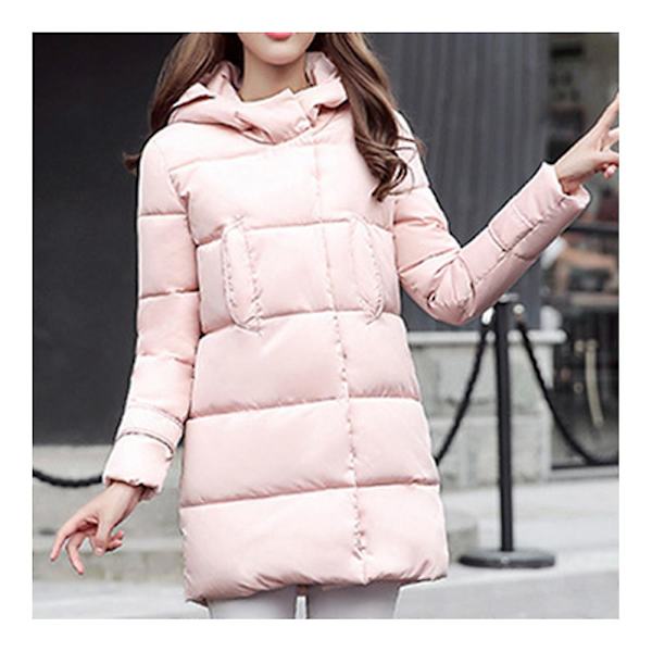 Dunjacka Dam Mellanlång Slim Plus Size Vinter pink XXL