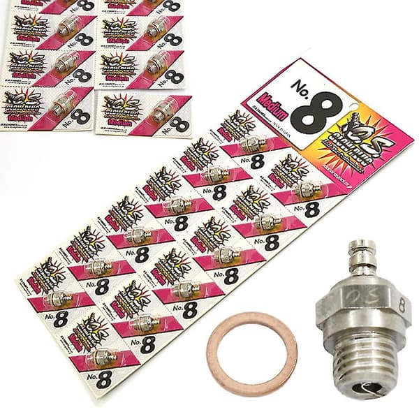 [LCS]Pcs 2-takts Os Engine Glødeplugg Os8 No.8 O.s. Os8 Plugg N Glødeplugger For Os Engine Silver 1 Pcs