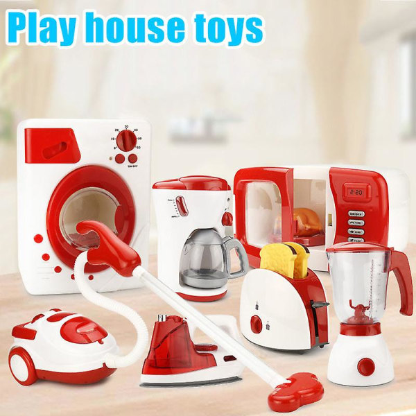 Mini Hushåll Låtsaslek Kök Barnleksaker Dammsugare Spis Pedagogiska Leksaker Set Coffee Machine