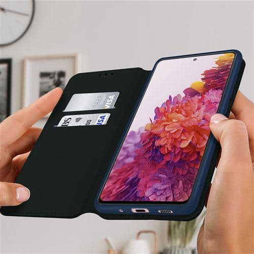 [LCS]Fodral kompatibelt med Samsung Galaxy S20 FE Folio Plånboksfunktion Stativ Blå