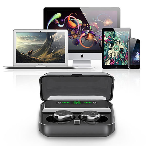 F9 tws bluetooth 5.0 grafen hörlurar stereo digital display wi