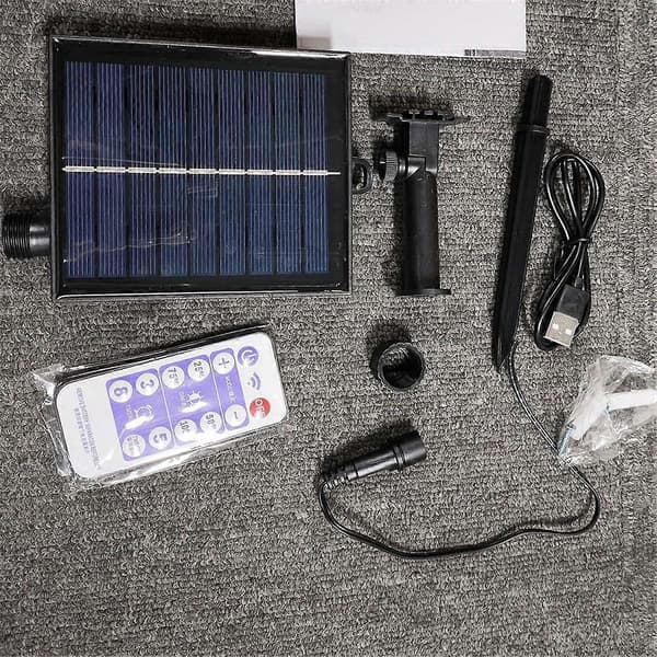 Solcelle batteriboks sæt drevet lithium panel lys m/ fjernbetjening