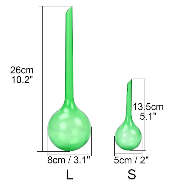 Förpackning med 4 Växter för Inomhusbruk PVC Vattningsglober Spikar Aqua Stakes Automatiskt Självvattningssystem Dia. 8cm, Höjd 26cm