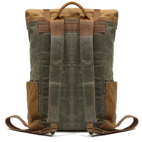 Resväska för utomhusbruk Crazy Horse Läder Casual Ryggsäck Herr Axelväska Canvas gray