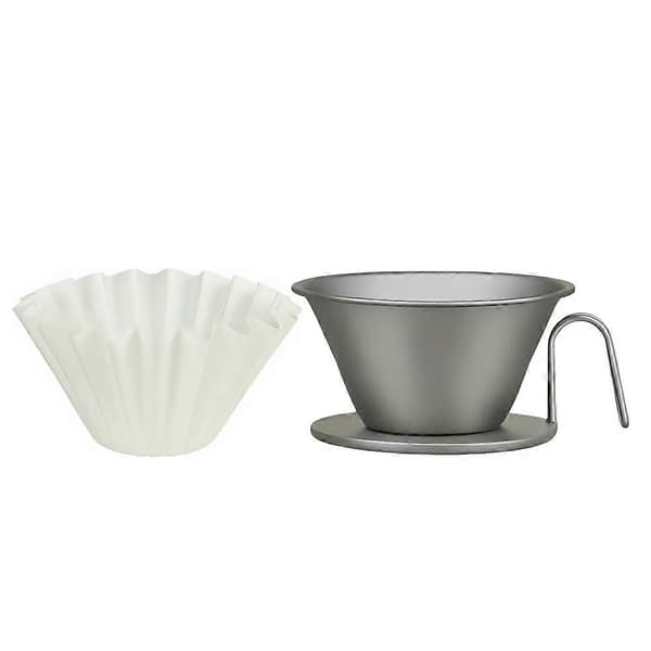 Kaffefilterkopp i rent titan, håndbrygget kaffefilter, solid kaffebryggeutstyr