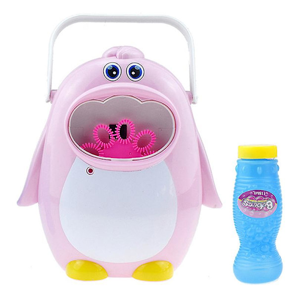 Söt Tecknad Bubbelmaskin Lätt Att Använda Portabel Automatisk Bubbelmaskin För Pojkar Och Flickor Snow Goose Bubble Machine Pink
