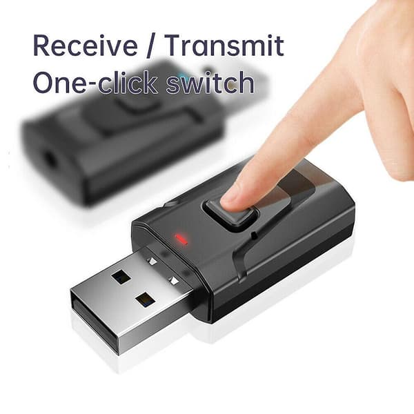 [LCS] 4-i-1 Bluetooth 5.0 Sender Mottaker Trådløs Lyd 3.5mm USB Aux Adapter