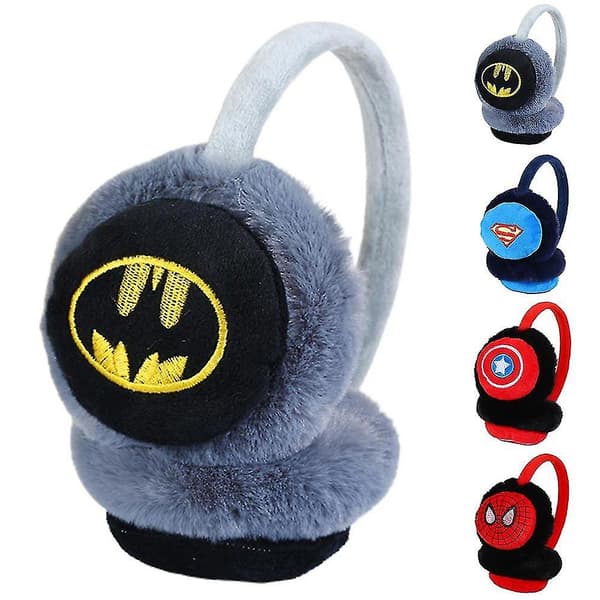 [LCS]Børn Superhelt Spiderman Batman Bløde Høretelefoner Vinter Varme Øreklapper Drenge Piger Gaver c Batman