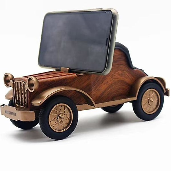 Klassisk bil Bluetooth högtalare Retro Wood Grain Trådlös Subwoofer Radio Bärbar Mobiltelefon Stativ Mini Högtalare