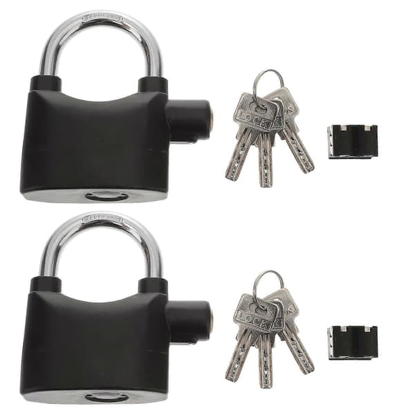 [LCS]2 stk. Universal Sikkerhedsalarm Cykellås Holdbar U-lås (Sort) Black 10X9.5CM