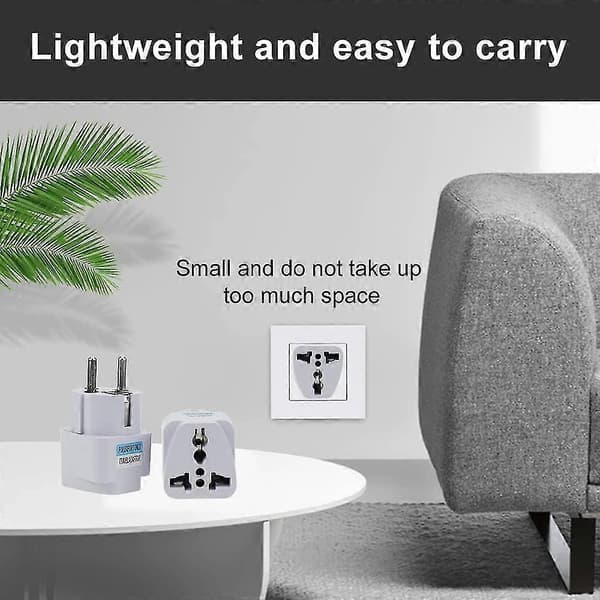[LCS]Pieces Universal Frankrike Resekontaktadapter Europa Reseadapter CE Internationell Certifiering -vit