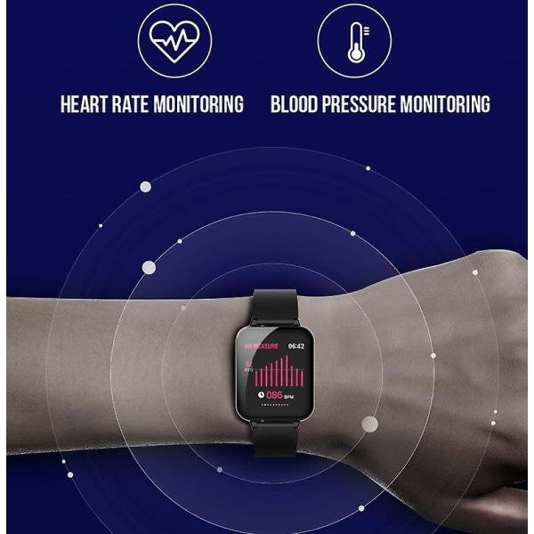 Smart Watch, Fitness Tracker med puls- och blodtrycksmätare, 1,3 tums skärm White