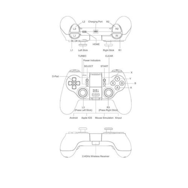 T1D Fjärrkontroll för DJI Tello Drönare ios7.0 Android 4.0-Svart