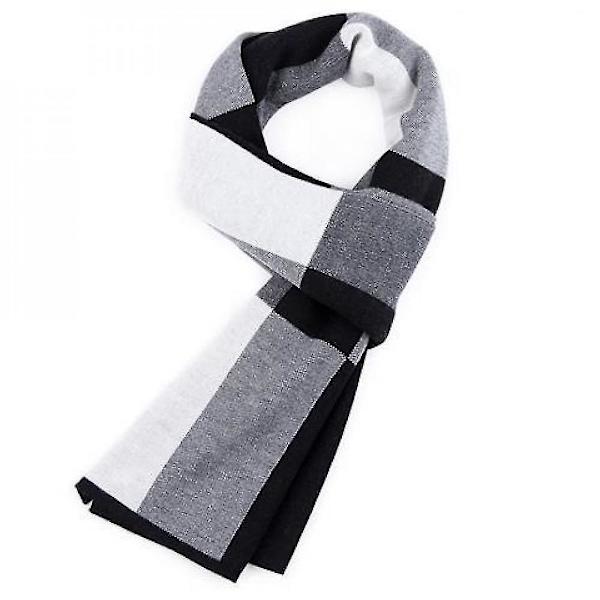 Varmt Vinter Skjerf Menn Høst Elegant Rutete Skjerf Gentleman(Svart Og Hvit)