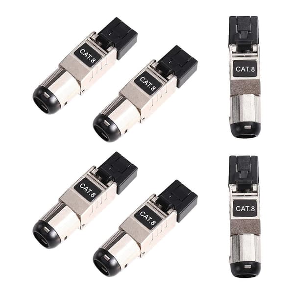 Cat8 RJ45-kontakt skjermet gjenbrukbar termineringsplugg Ethernet modulær plugg for solid og flertrådet LAN Ethernet-kabel