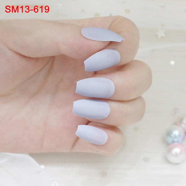 24 stk./sett Matte Løsnegler Full Tips Kvinner Falske Fingernegler Neglekunst Dekorasjonsverktøy Sm13-p255