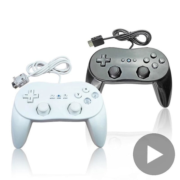 Kabelansluten gamepad för nintendo wii nitendo nintedo joystick utlöser fjärrkontroll USB controller spelplatta tillbehör gaming mando Black