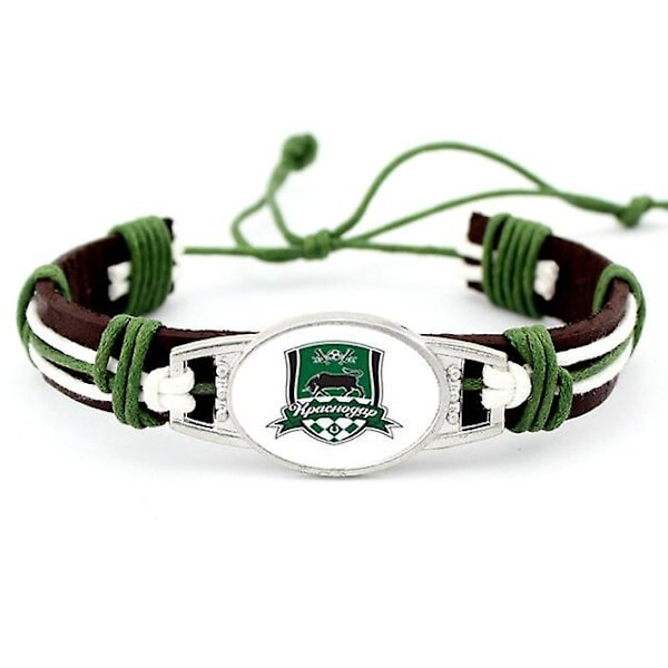 Moscow Fotball Russisk Premier League Charms Ekte Skinn Armbånd & Armringer Fans Håndflettet Smykker