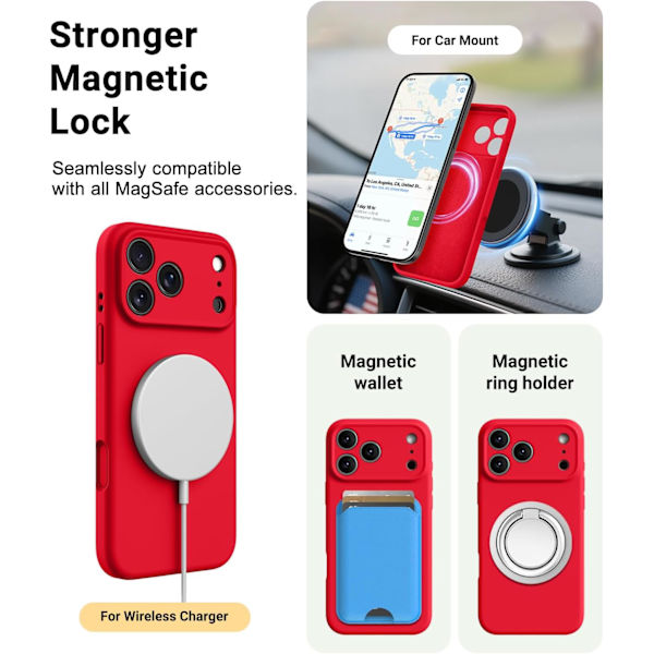 [LCS] MagSafe-compatible Ultra-thin Case for iPhone 17 Pro Max - Red iPhone 17 Pro Max iPhone 17 Pro Max Rouge