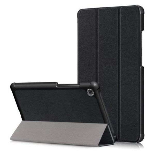 Musta PU-kotelo kolmiosaisella jalustalla Lenovo Tab M7 TB-7305 -laitteellesi