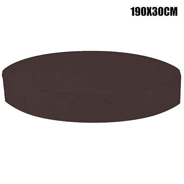 Runt Vattentätt Spabadskydd för Utomhusbruk, Dammskydd Coffee Color 190x30cm