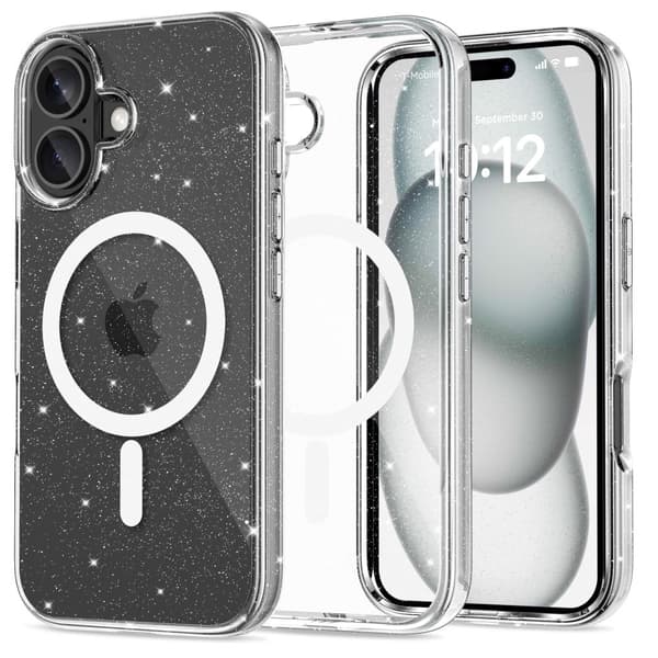 [LCS] Tech-Protect iPhone 16 Skal MagSafe FlexAir Hybrid Glitter 80