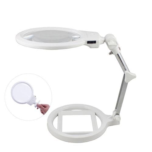 Bärbar stor lins belyst bordslampa förstoringsglas