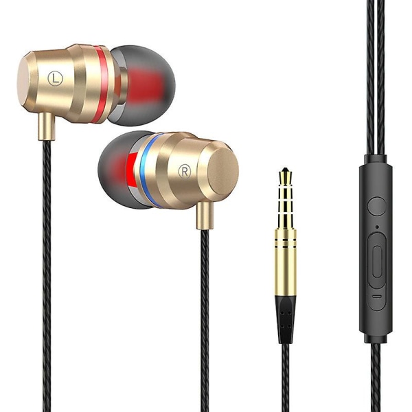 Universal Wired In Ear-hörlurar, bashörlurar Gold