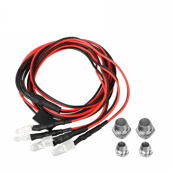 4 LED Lys Kit 2 Hvide 2 Røde Til 1/10 1/8 Traxxas Hsp Redcat Rc Bil Lastbil