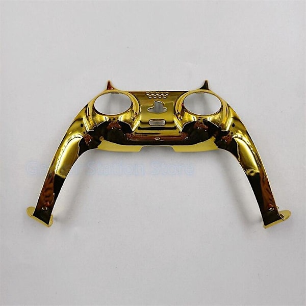 1 stk. elektroplettert gamepad-deksel for PS5, front midtre kontroller erstatning dekorativt skall for Playstation 5 spilltilbehør Gold