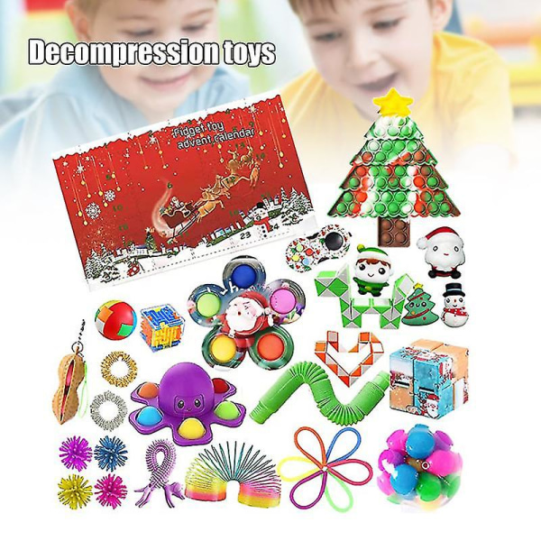 Jul Adventskalender Presentförpackning Dekompressionsleksaksset Jul Adventskalender Present Till Pojkar A