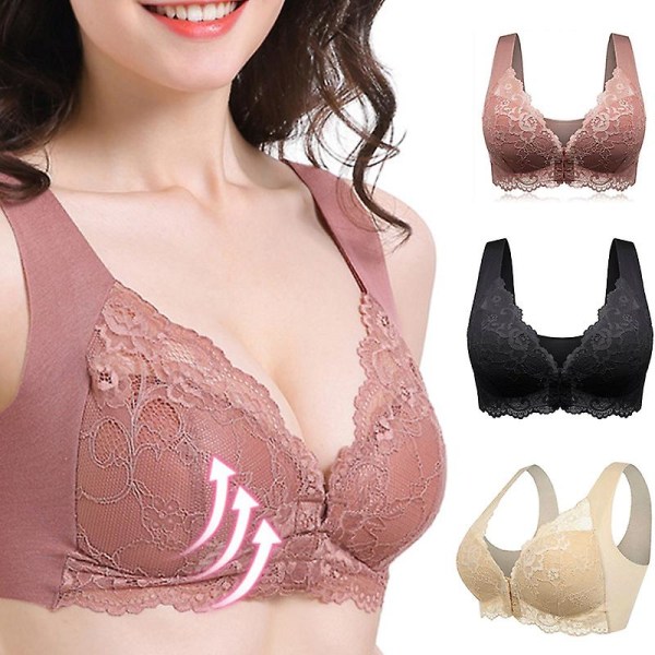 Mjuk, ultralätt och andningsbar Zero Bunden BH Trådlös Push Up Anti-häng BH Underkläder för kvinnor Nude 6XL