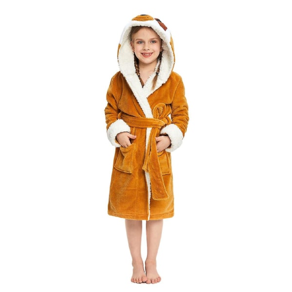 Reedca Flickor Enhörning Morgonrock Mjuk Badrock med Huvtröja Sovkläder Loungewear Presenter Till Flickor Småbarn Barn 5-7 Years