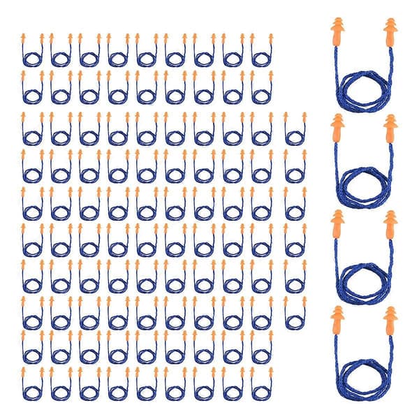 100 par individuelt innpakkede giftfrie silikonørepropper med snor 57 Silicone
