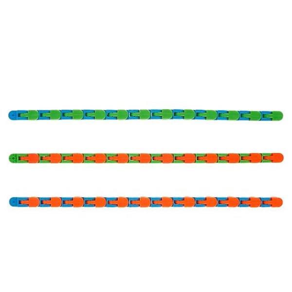 3 st 28cm Dekompressionsleksak Wacky Tracks Kedja Färgglatt Pussel Sensoriska Fidget Leksaker Barn Vuxen Pussel Rolig Gåva Barnleksaker