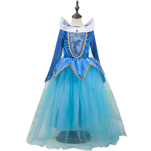 Prinsessklänning Regnbåge Tyllklänning Födelsedag Barnkläder blue 120cm