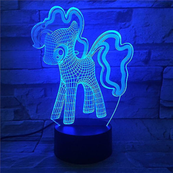 Unicorn 3D LED Natlampe Soveværelse Bordlampe