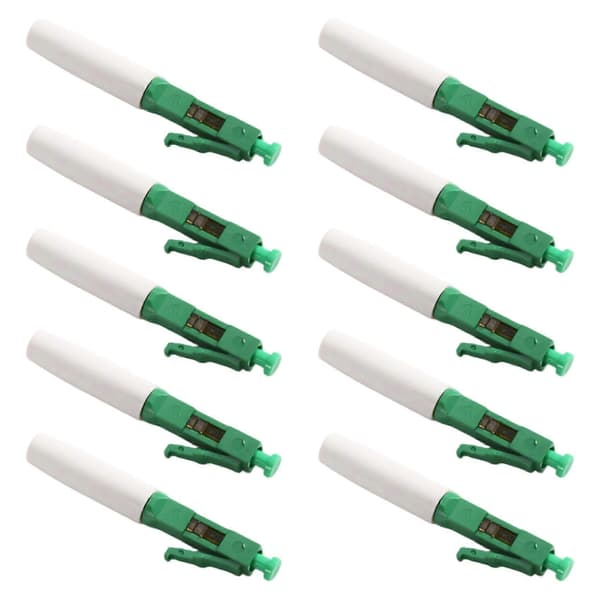 10PCS LC APC Fiber Assembly Snabbkoppling Singlemode LC Fiberoptisk Kabel Snabbkoppling för FTTH Drop Cable Green